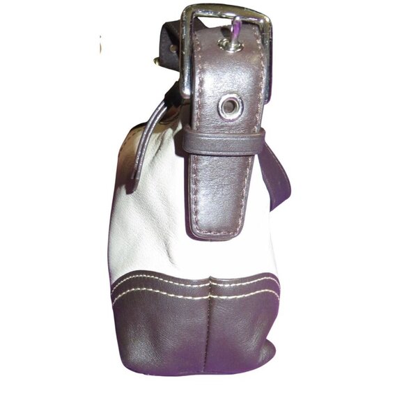 Coach 2007 Hamptons Cream & Brown Leather Demi Baguette Shoulder Bag F11195 - Picture 3 of 12